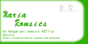 maria romsics business card